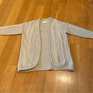 Women's Cable Knit Open Cardigan Sweater by Pink Rose Size Small Preppy Neutral